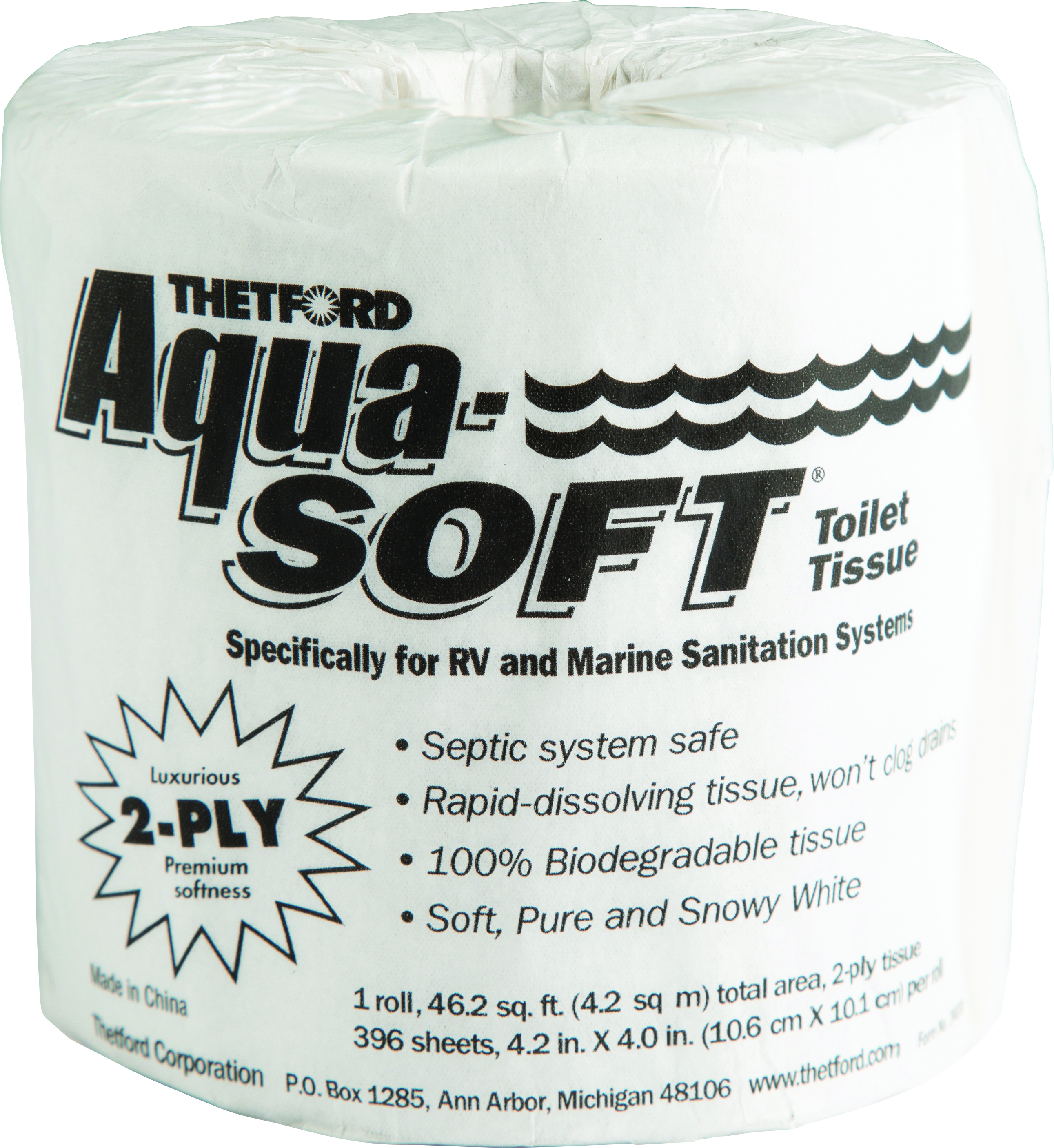 Aqua-Soft 2-Ply Toilet Tissue, Single Roll