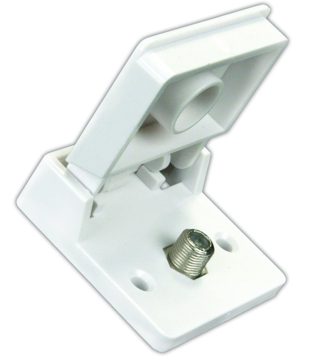 Exterior TV Jack, Polar White, Pkg.