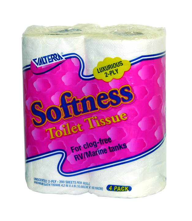 Softness Toilet Tissue, 2 Ply, 4/pk