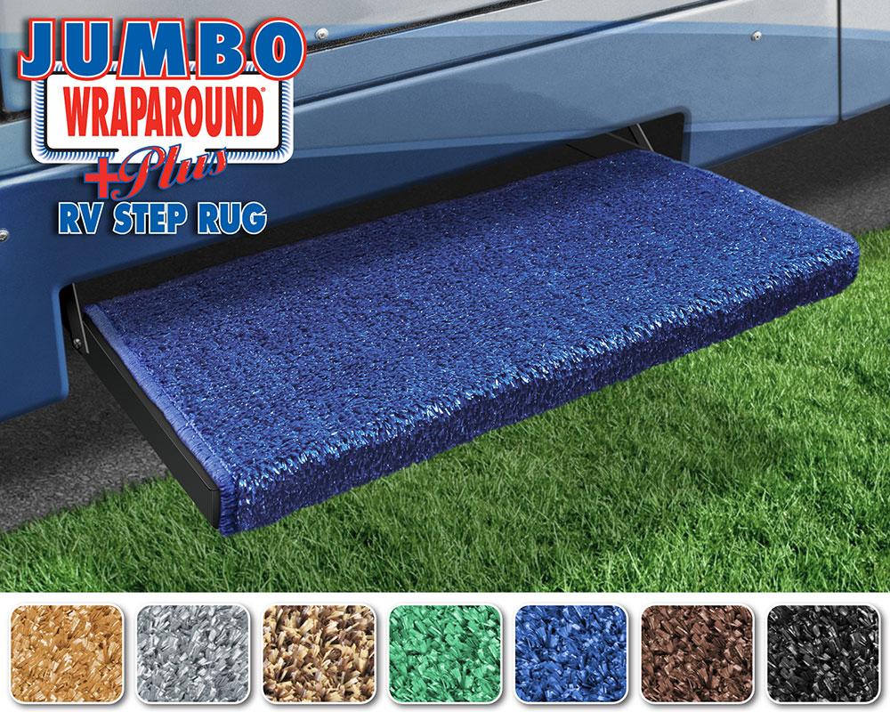 Jumbo Wraparound+plus RV Step Rug (23 Wide) - Imperial Blue