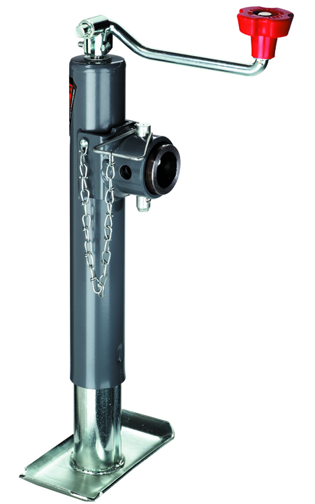 Swivel Jack, Topwind, 10 Travel, Weld-On Tubular Mount, 2,000 Lbs. Lift Capacity (includes Foot Plate)