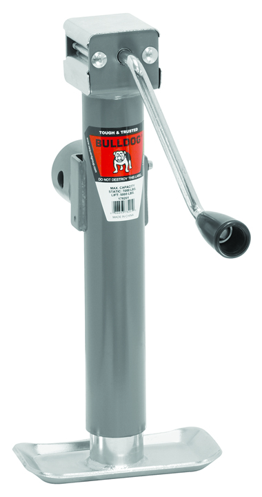 Swivel Jack, Sidewind, 10 Travel, Weld-On Tubular Mount, 5,000 Lbs. Lift Capacity (includes Foot Plate)