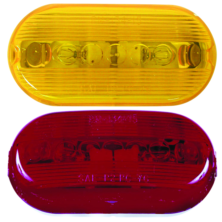 Amber Oblong Clearance and Side Marker Light w/Reflex