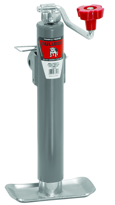 Swivel Jack, Topwind, 10 Travel, Weld-On Tubular Mount, 5,000 Lbs. Lift Capacity (includes Foot Plate)
