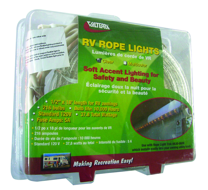Rope Lights, 18', Clear, Clam Shell