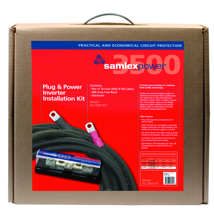 400 AMP Inverter Install Kit - Max 3500W Inverter