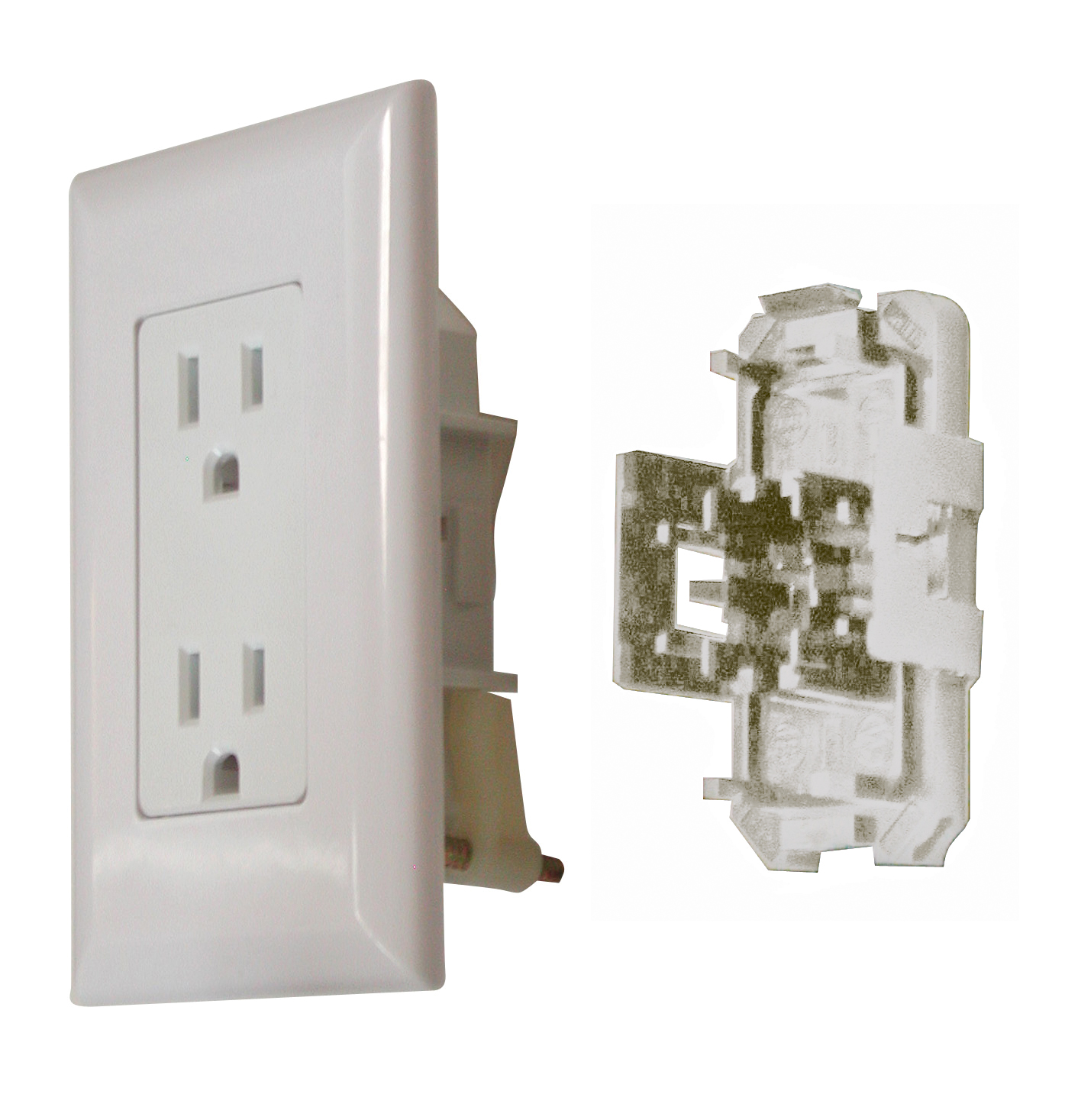 Speed Box Receptacle W/Cover - White