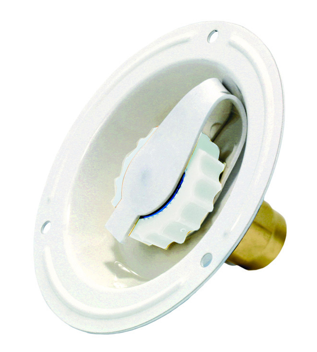 Water Inlet, Metal Recessed Flange FPT, Col White, Bulk