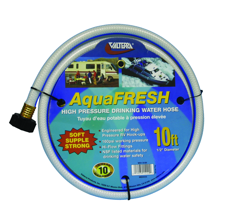 Drinking Water Hose, 1/2 X 10', White With Hang Card