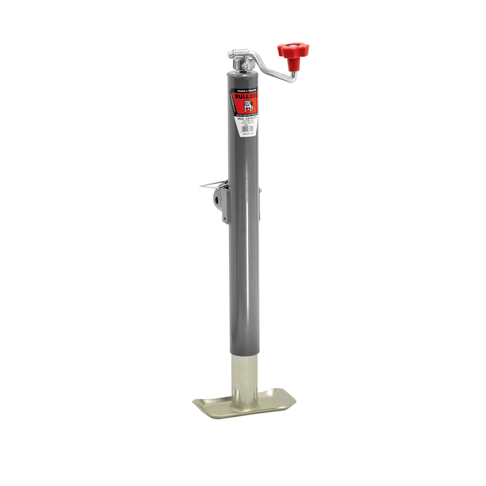 Swivel Jack, Topwind, 15 Travel, Weld-On Tubular Mount, 5,000 Lbs. Lift Capacity (includes Foot Plate)