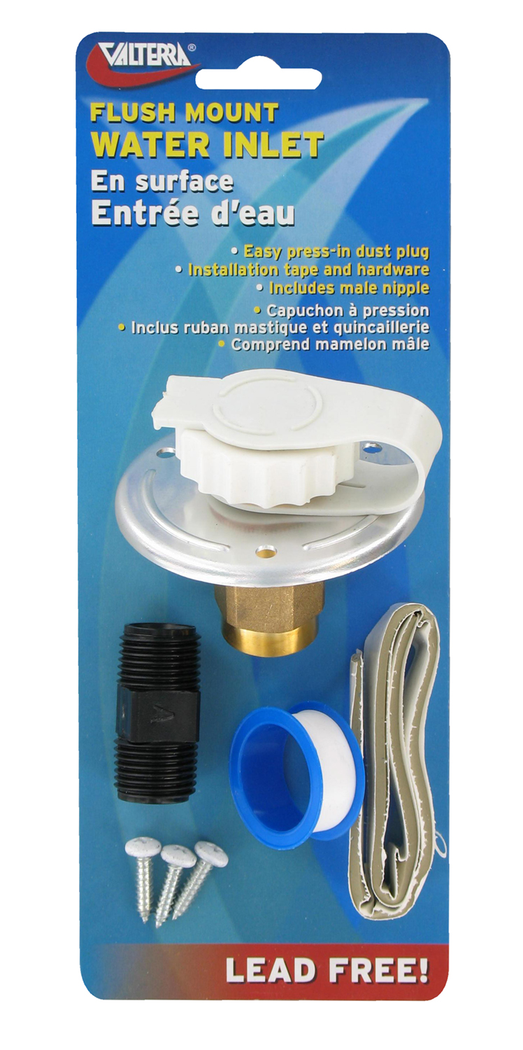 Water Inlet, 2-3/4 Metal Flange FPT, Alum Finish, Carded