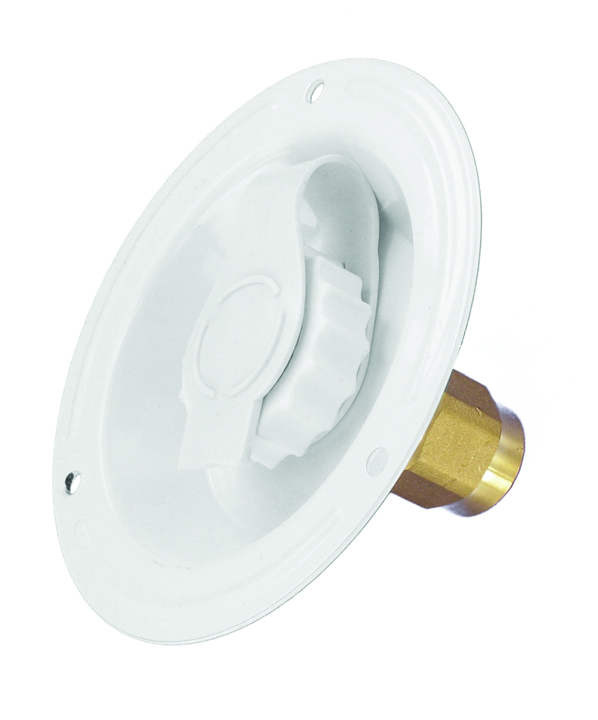 Water Inlet, Metal Recessed Flange FPT, White, Bulk