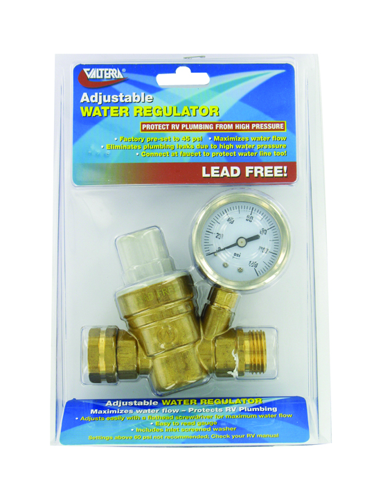 Water Regulator, Adjustable, Brass Carded