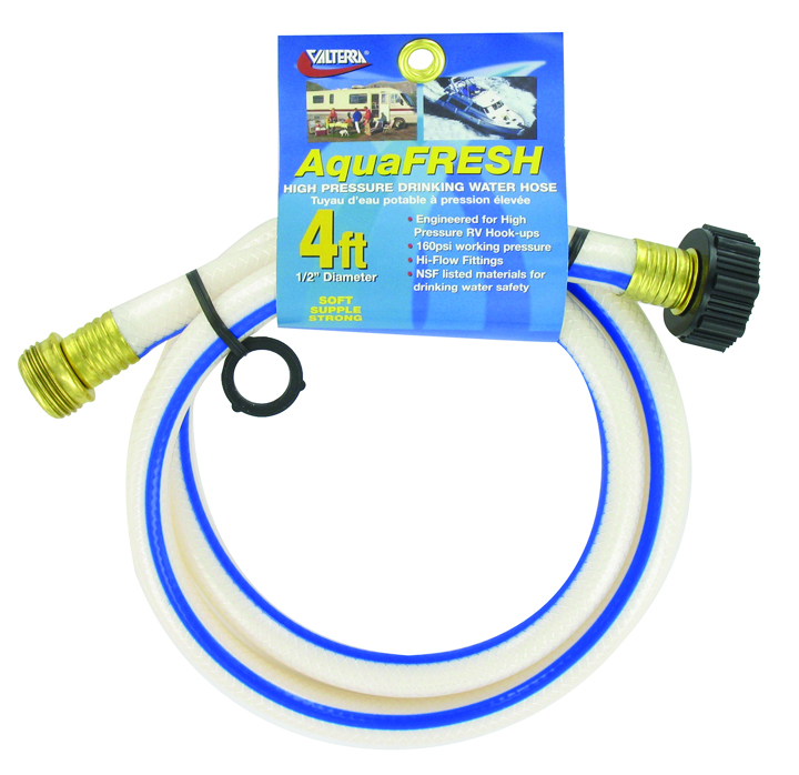 Drinking Water Utility Hose, 1/2 X 4', White  With Hang Card