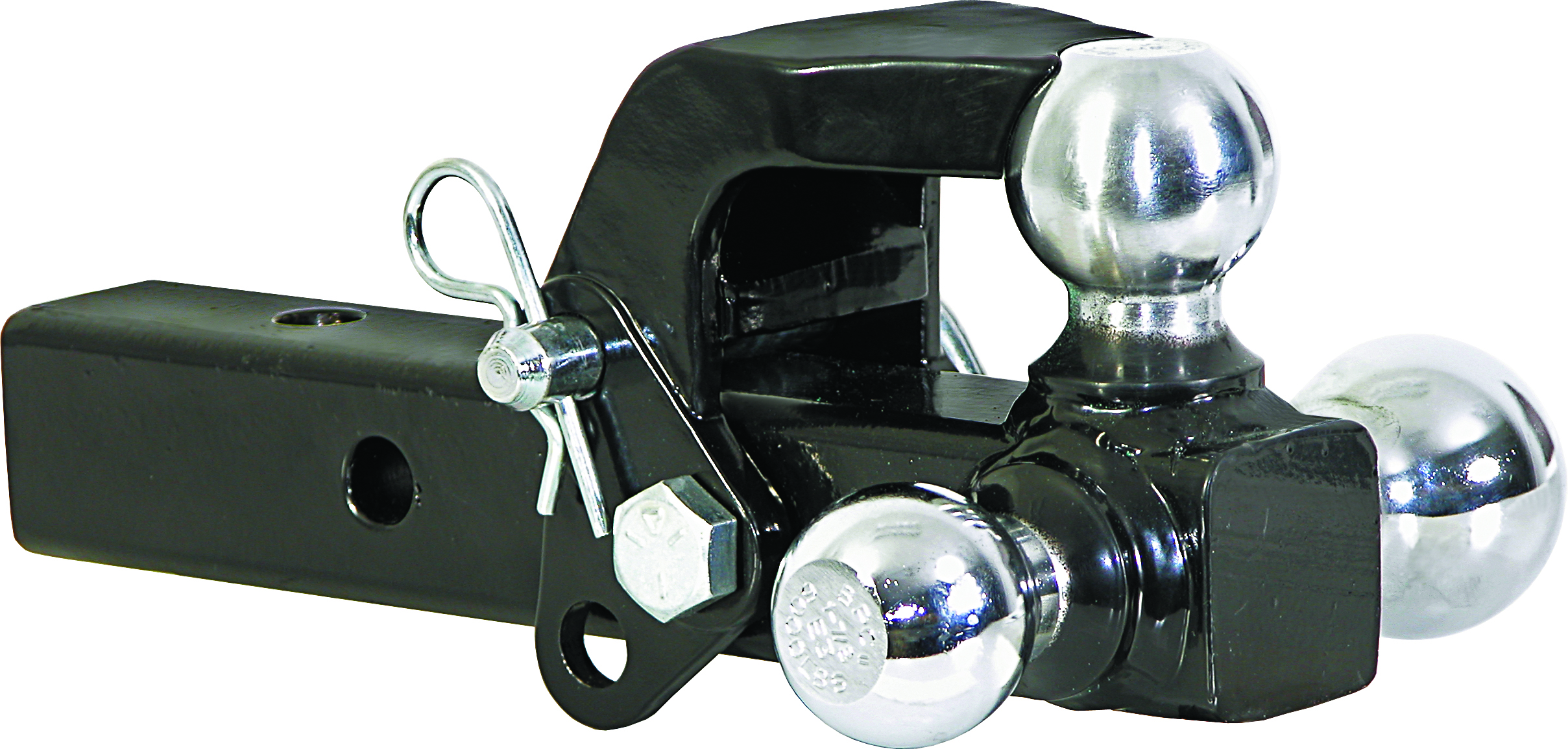 Tri-Ball Mount With Pintle Hook & Chrome Hitch Balls