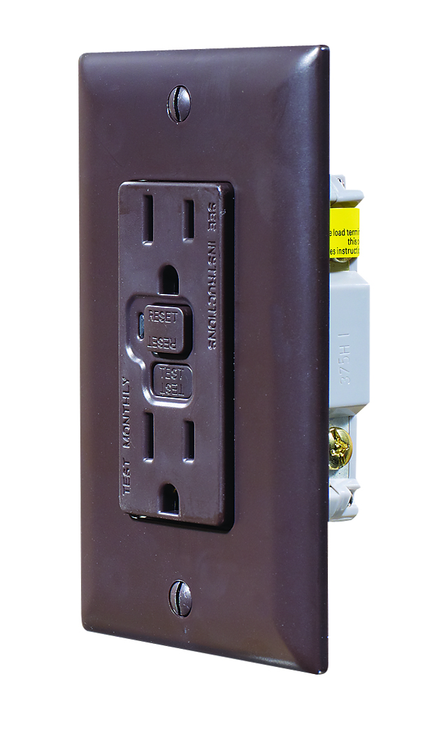 Brown Dual Gfci Outlet W/cover-Plate