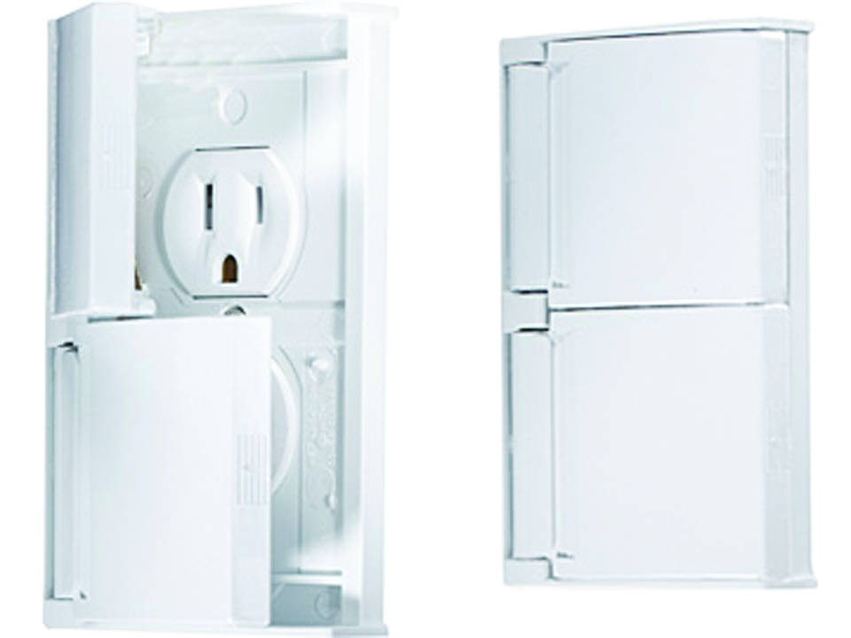 Weatherproof White Dual Outlet W/ Snap Cover-Plate