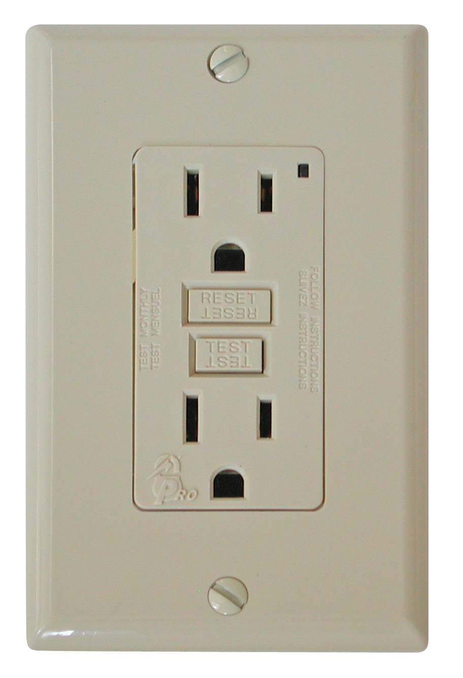 GFI Receptacle W/Light - Ivory