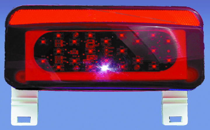 Surface LED Tail Light                                                     With License Plate Bracket-White Base