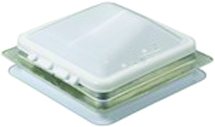 Roof Vent W/12-V Fan - Manual Lift - 14-1/4 x 14-1/4 - White