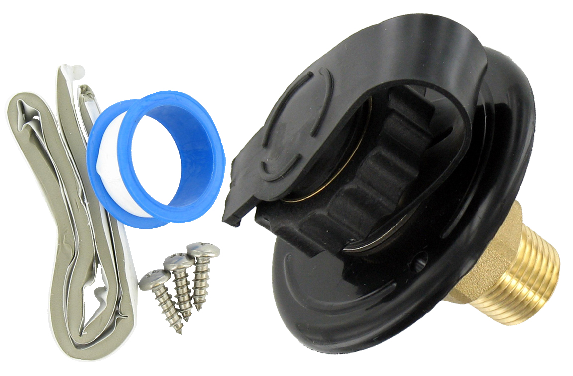 Water Inlet, 2-3/4 MPT, Black, Carded