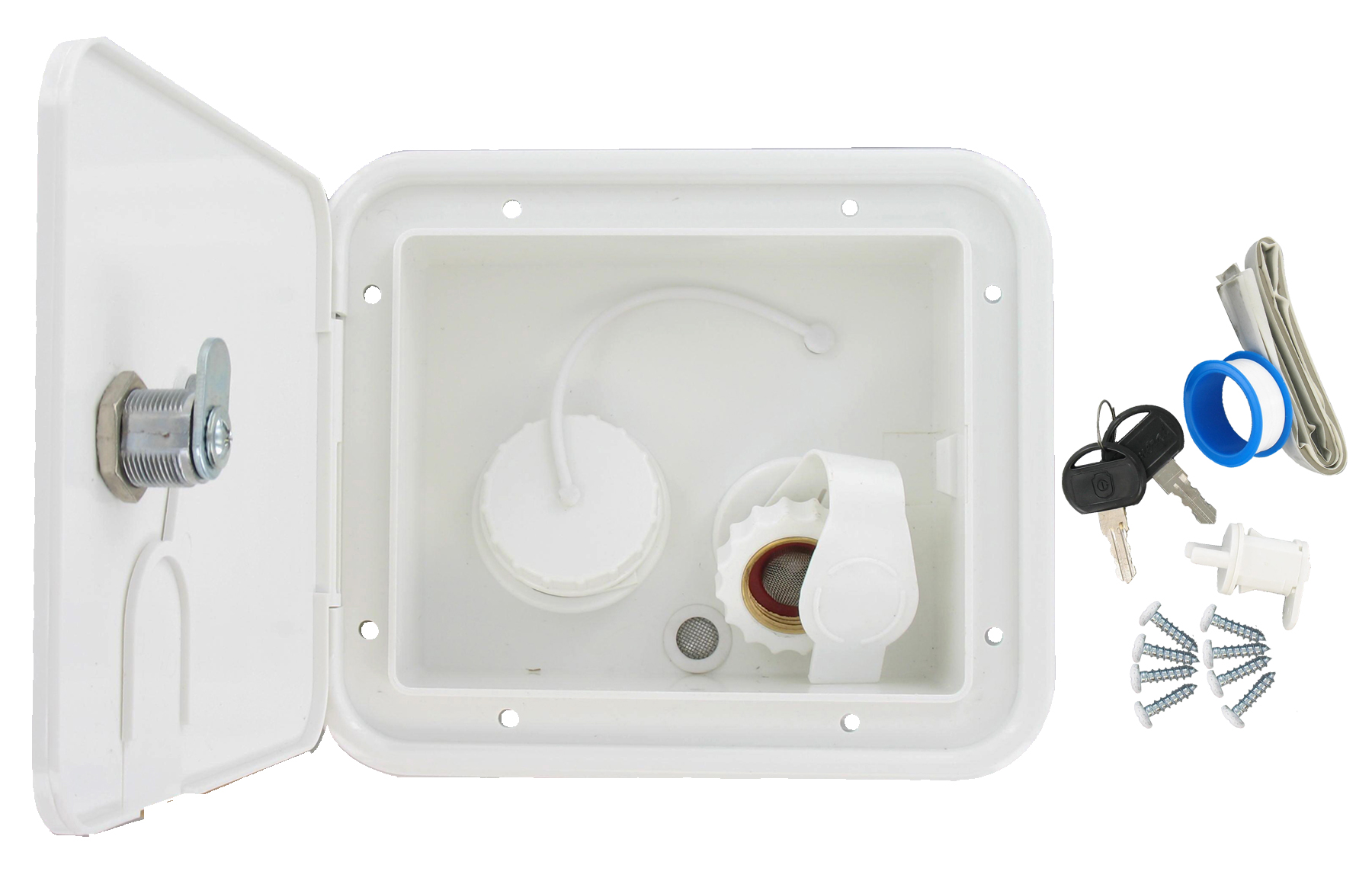 Gravity/brass City Water Inlet Hatch, White, Carded
