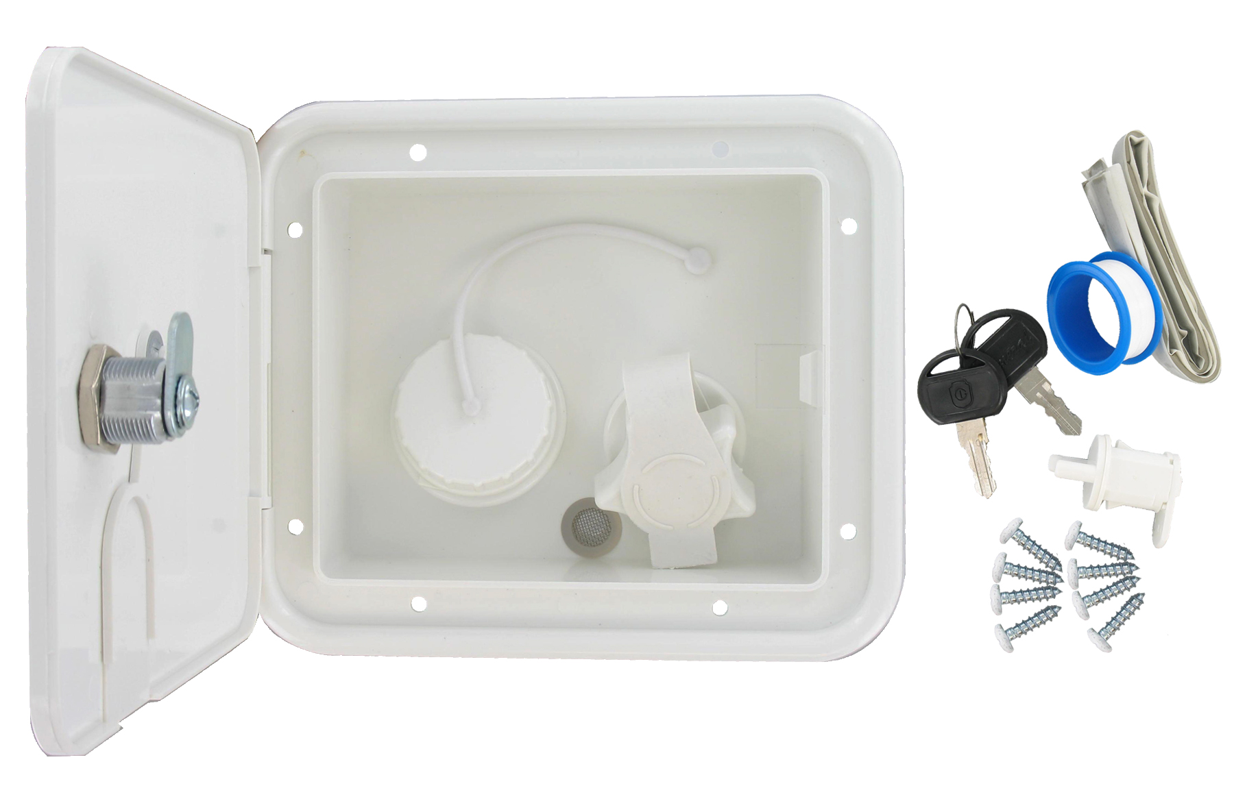 Gravity/plastic City Water Inlet Hatch, White, Carded