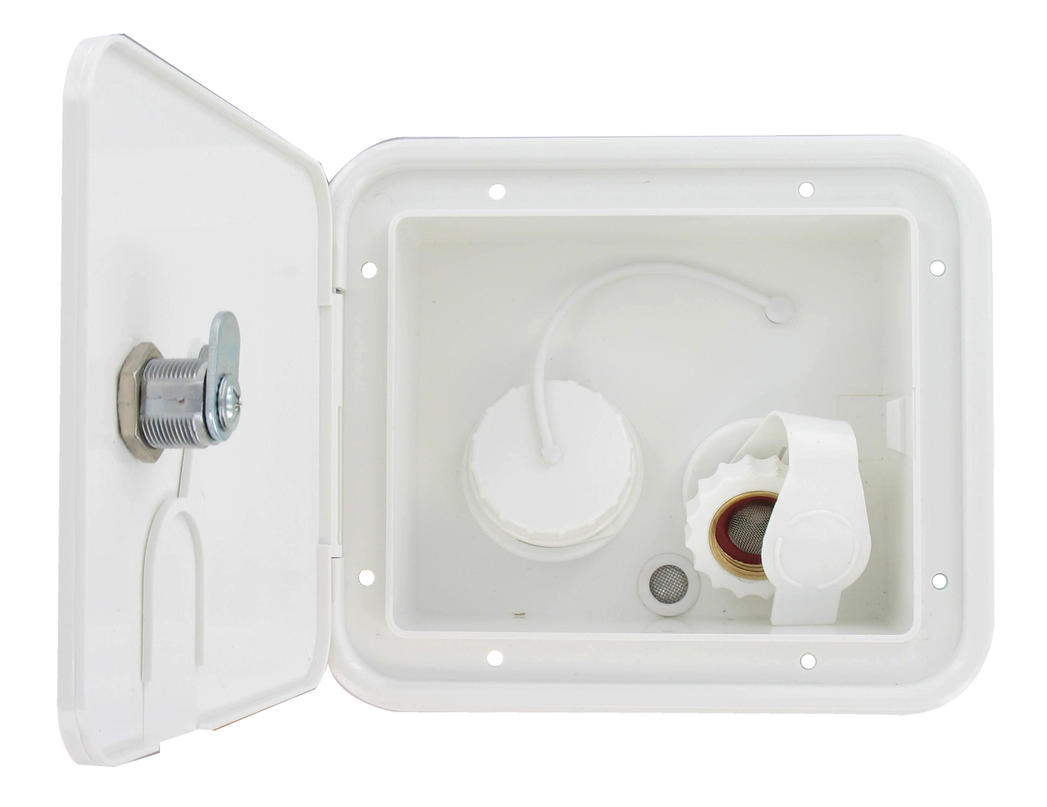 Gravity/brass City Water Inlet Hatch, White, Bulk