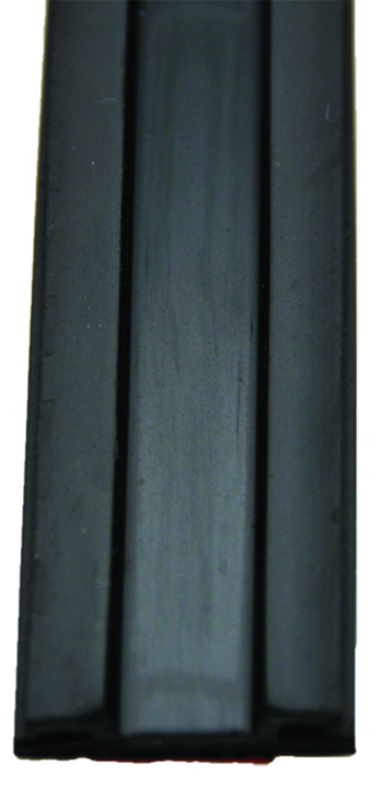 Ek Channel W/ Hats, Black - 7/8 X 1/4 50'