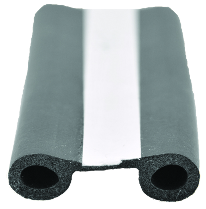 Epdm Double Bulb Seal W/psa Tape (white Tape) Black - 1-1/2 X 1/2 X 50'