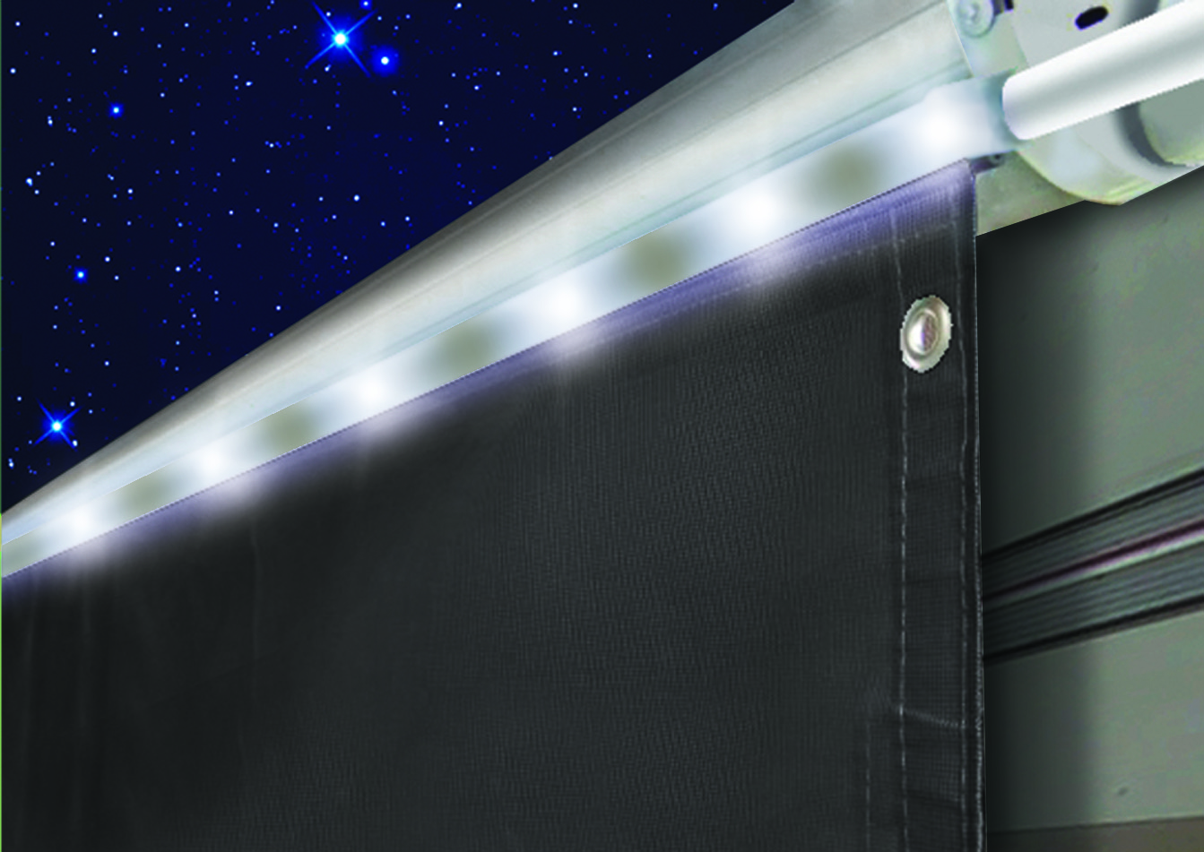 Awning Drape With Solar Rope Lights, 15', Boxed