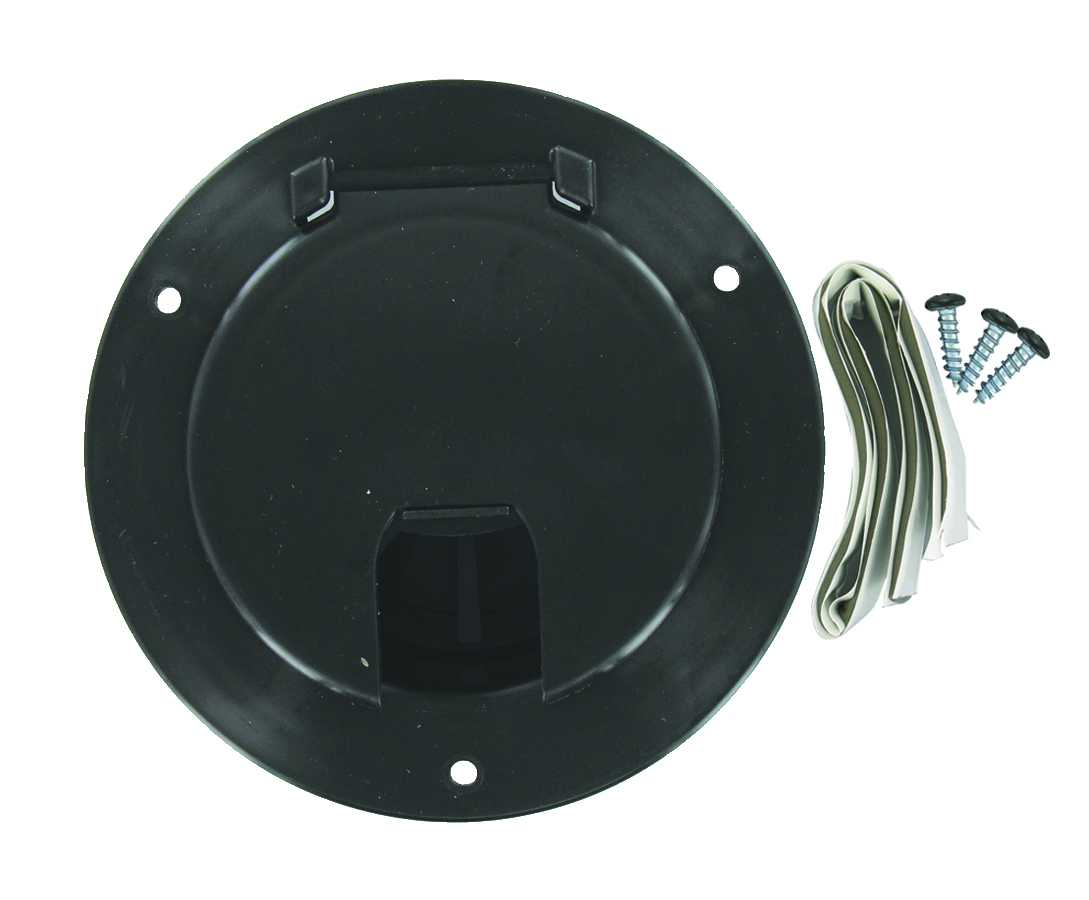Cable Hatch, Large Round, Black, Carded