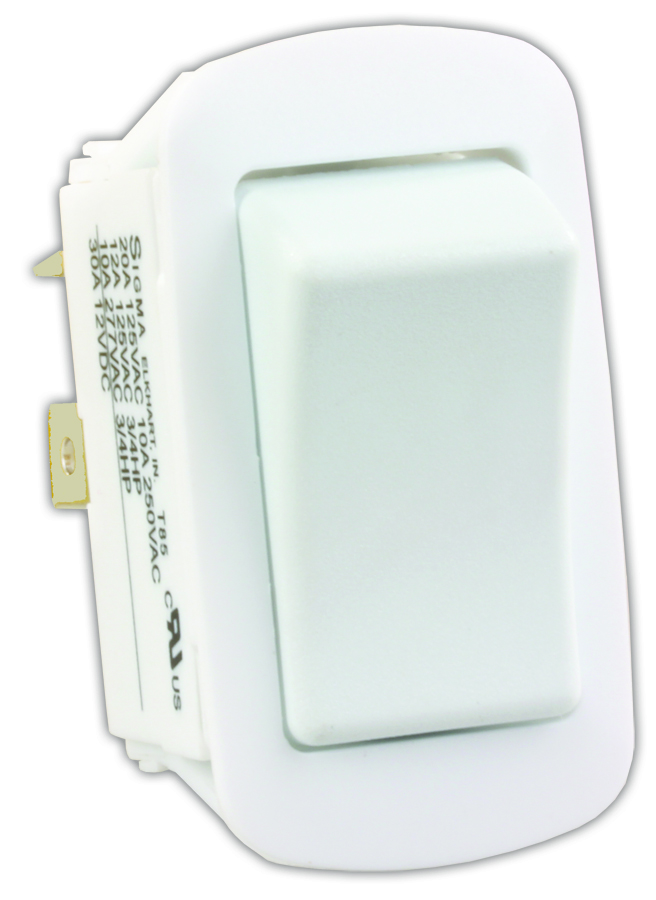 On/Off Switch - Water Resistant, White, Pkg
