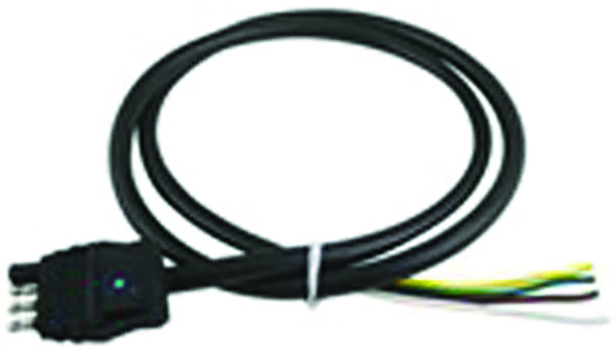 4-Flat Trailer End Connector, 4' Jacketed Cable