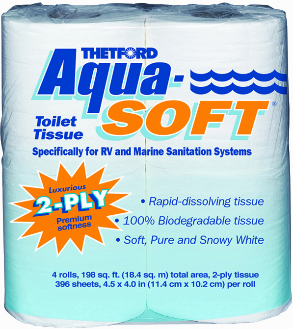 Aqua-Soft 2 Ply Toilet Tissue - Pack of 4