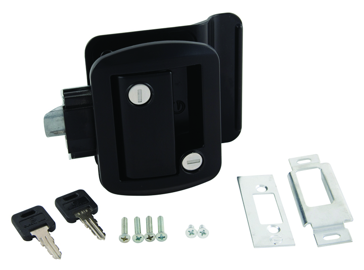 Global Travel Trailer Lock W/Keys - Black