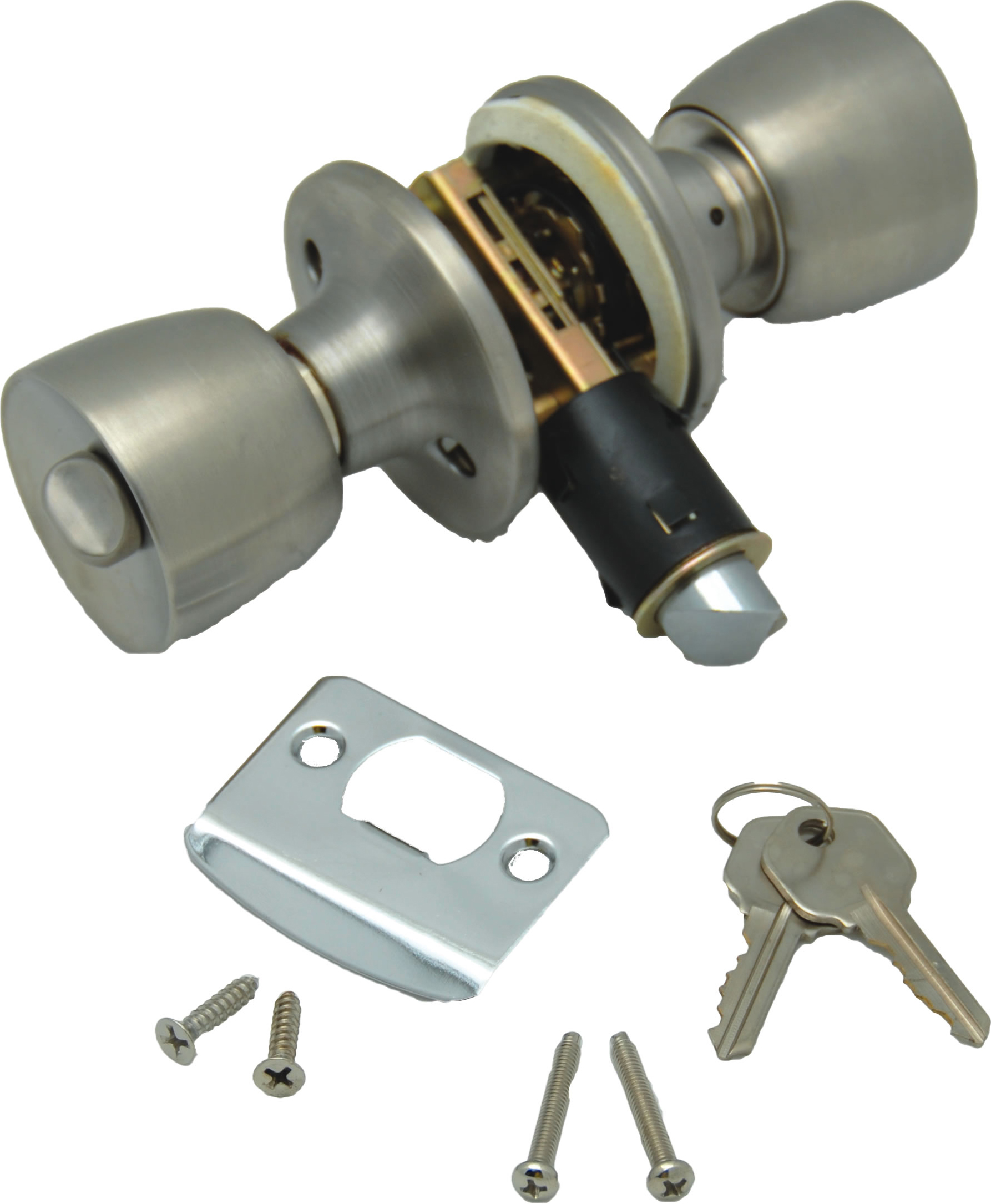 Entrance Lock Set Knob - Stainless Steel