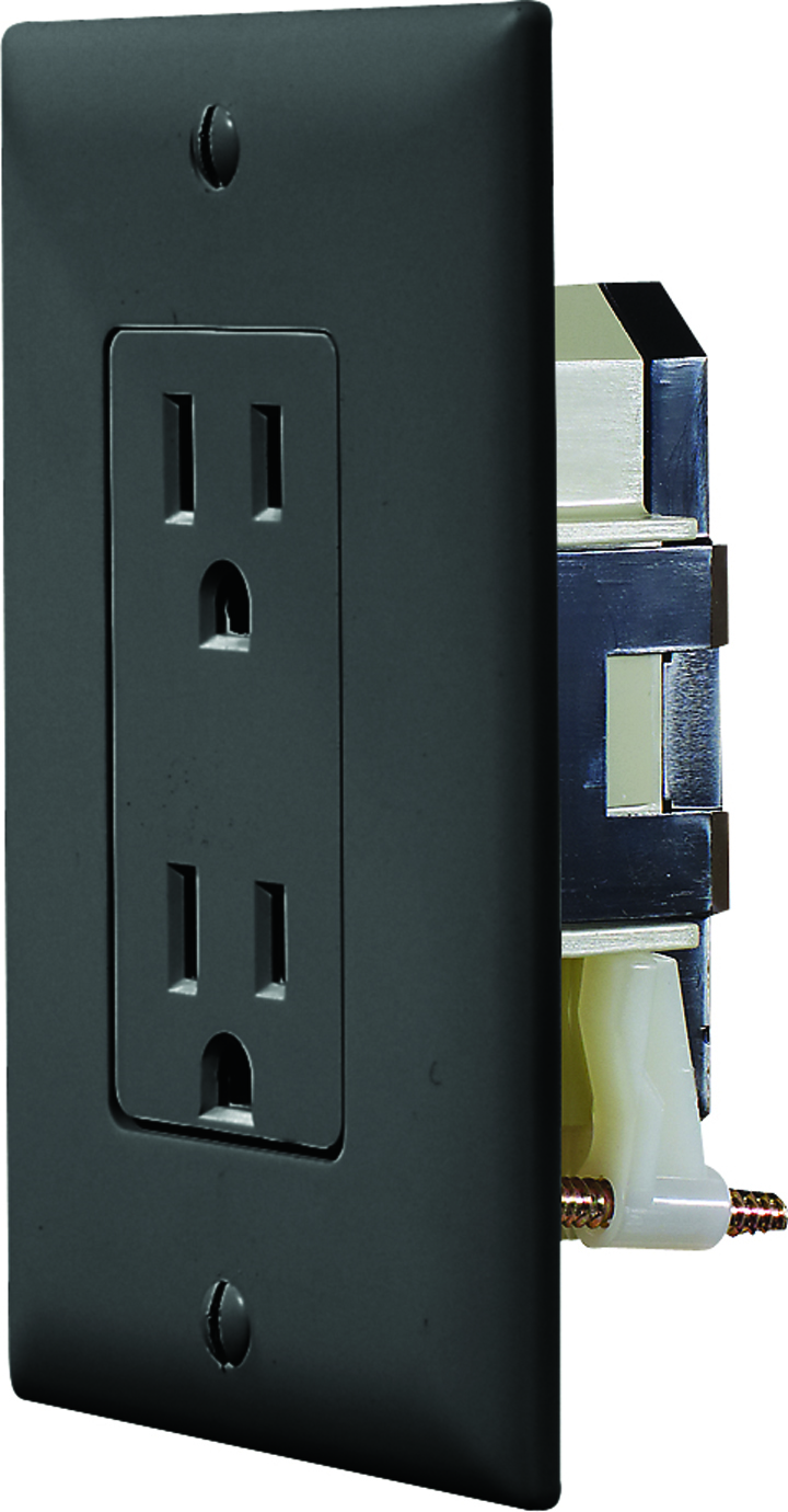 self Contained Black Dual Outlet W/cover-Plate