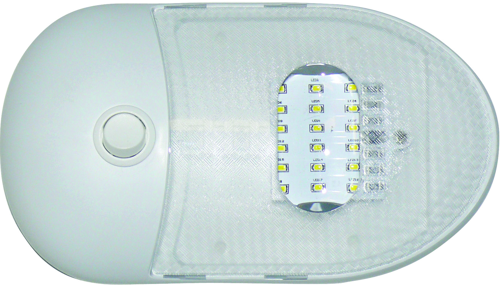 Slim Line Single Dome LED Light. Daylight 5500K, 175 Lumens
