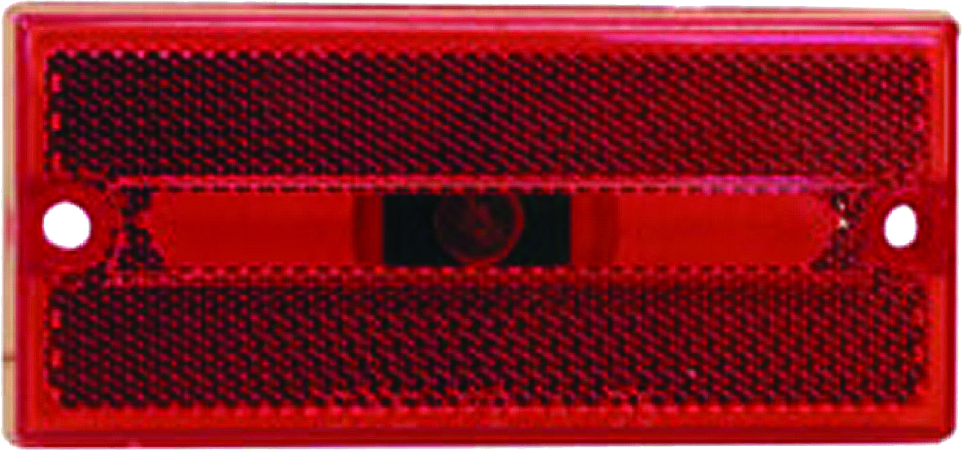 Red Rectangular Clearance/Side Marker Light With Reflex