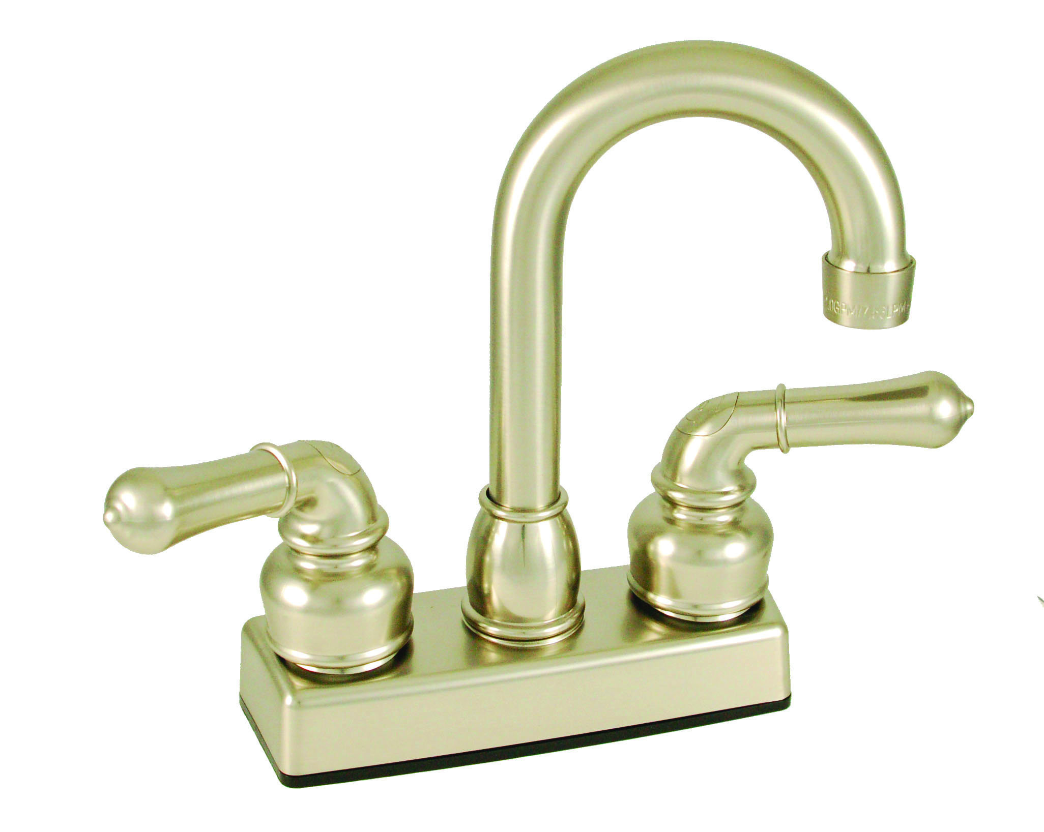 4 Non-Metallic Bar Faucet W/ Teapot Handles Nickel