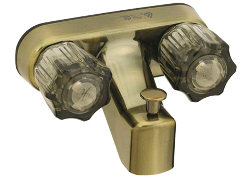 4 Non-Metallic Tub/shower W/ Smk Cry Hdls & Vac Brk Antique Brass