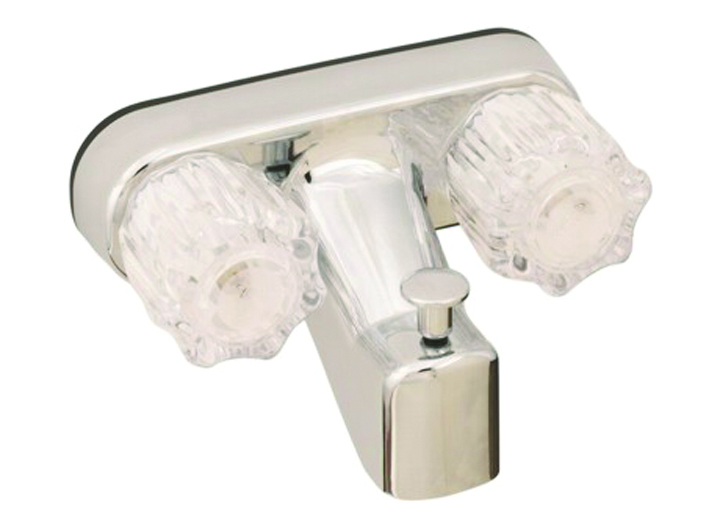 4 Non-Metallic Tub/shower W/ Cry Hdls & Vac Brk Chrome