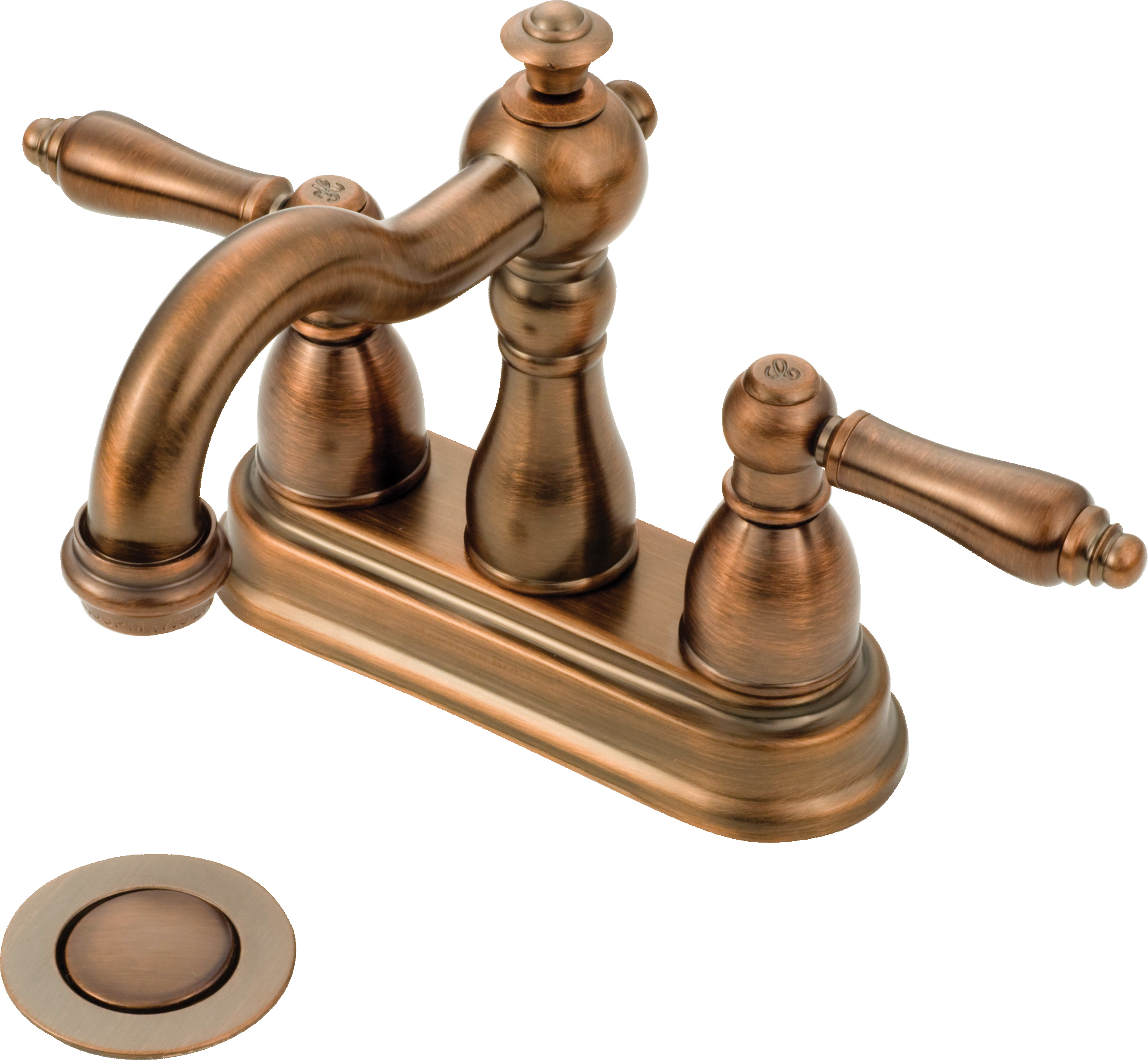 4 Metal Lav W/ Decorative Spout Oil Rub Bronze W/ Drain