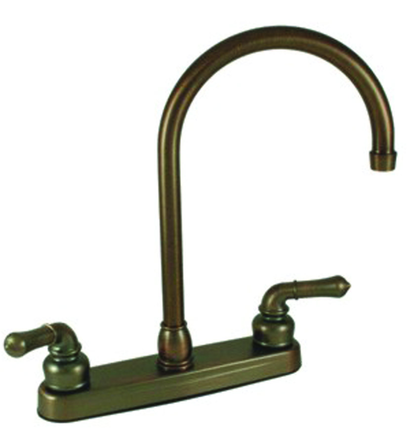 8 Non-Metallic Kitchen W/ Goosneck Spt & Teapot Handles Oil Rub Bronze