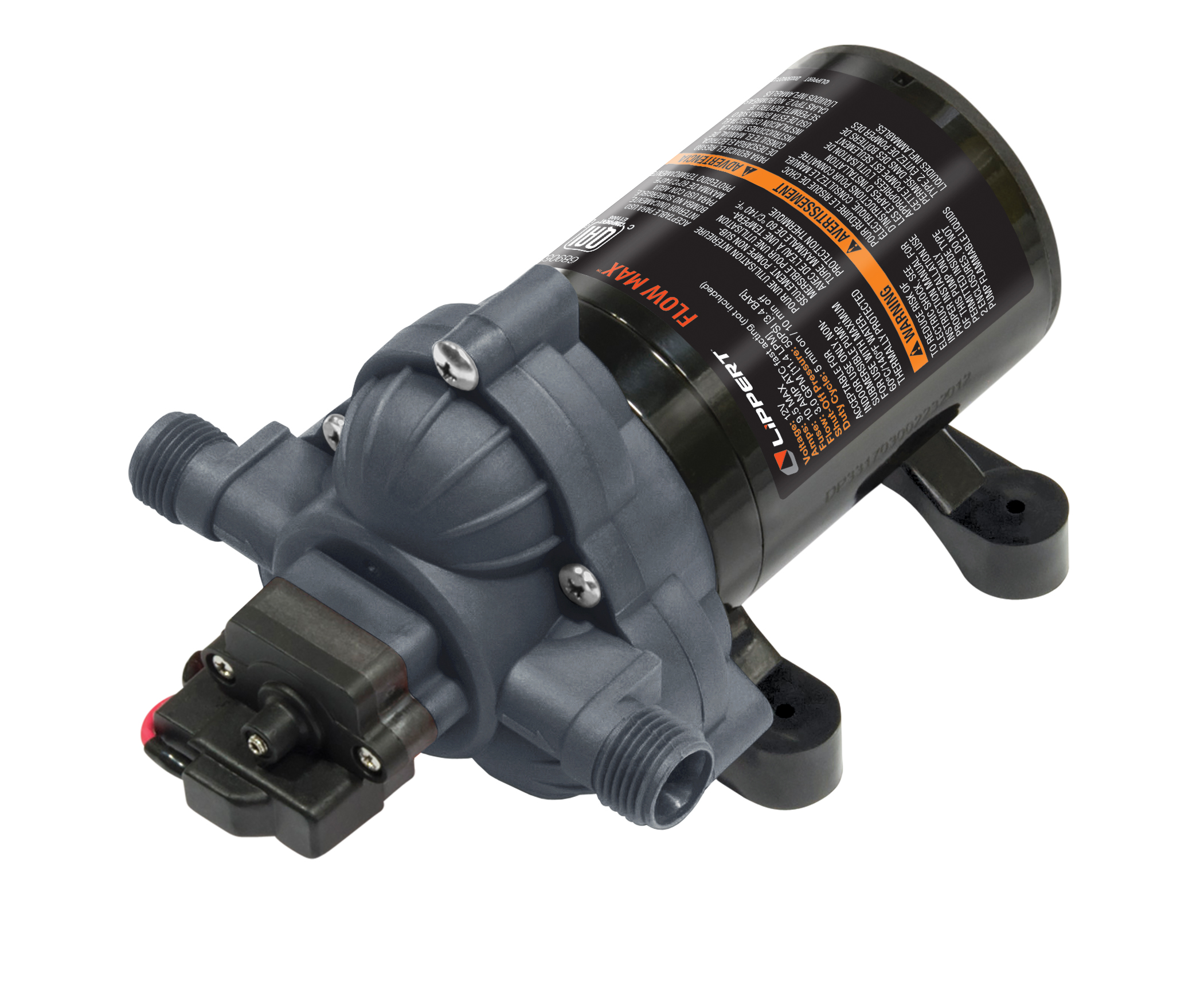 Water Pump 12v 3.0 Gpm With Strainer And Connectors (retail Box)