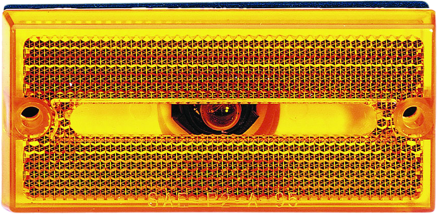 Amber Rectangular Clearance/Side Marker Light With Reflex