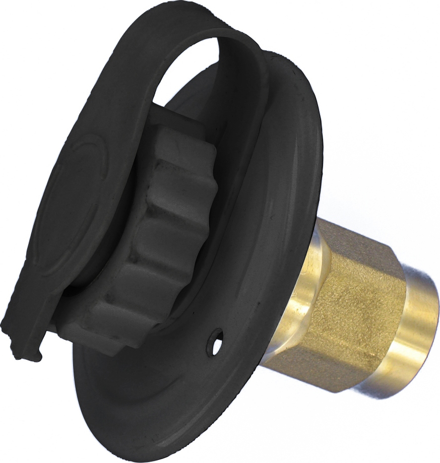 Water Inlet 2-3/4 Metal Flange, FPT, Black, Bulk