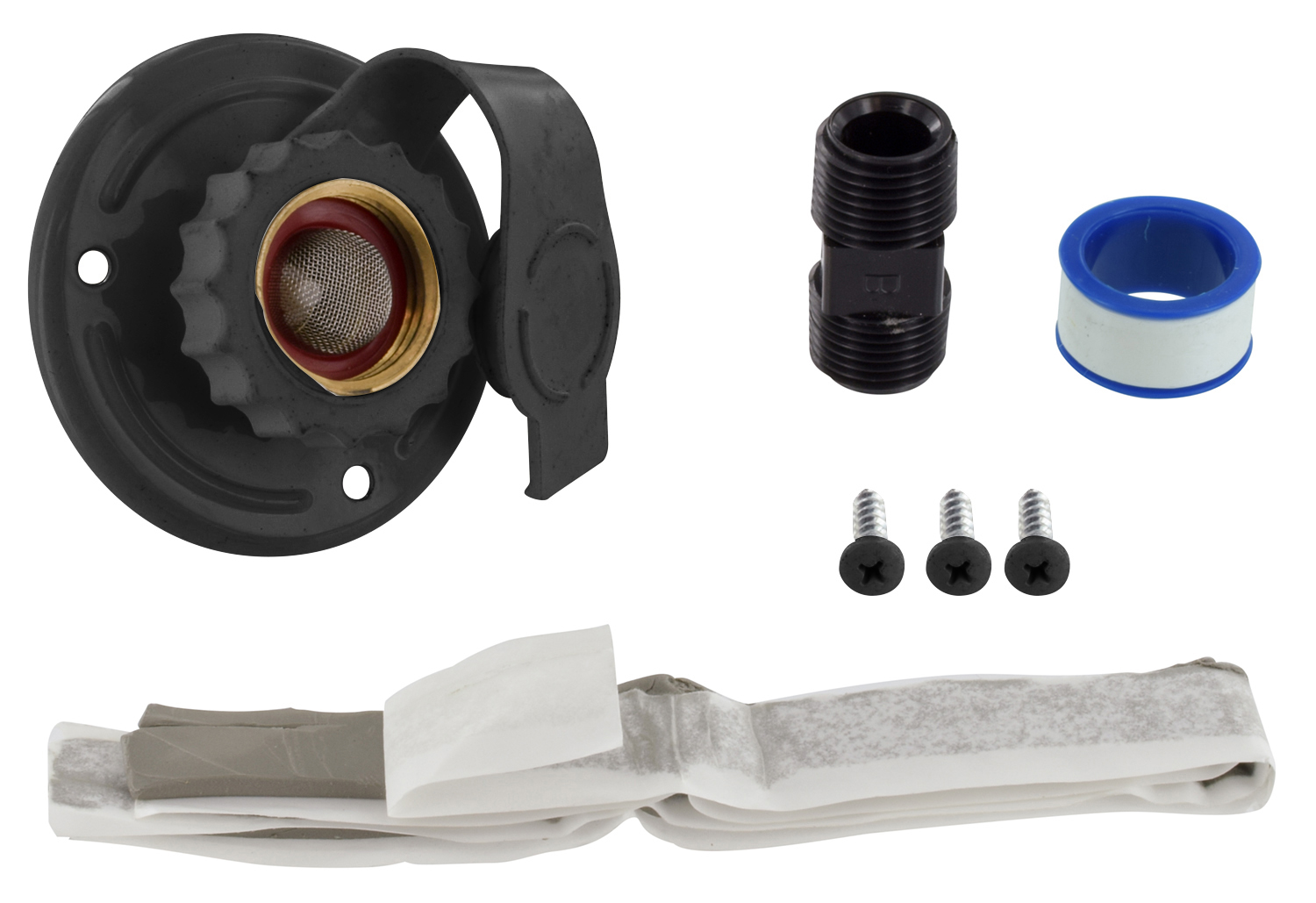Water Inlet 2-3/4 Metal Flange FPT, Black, Carded