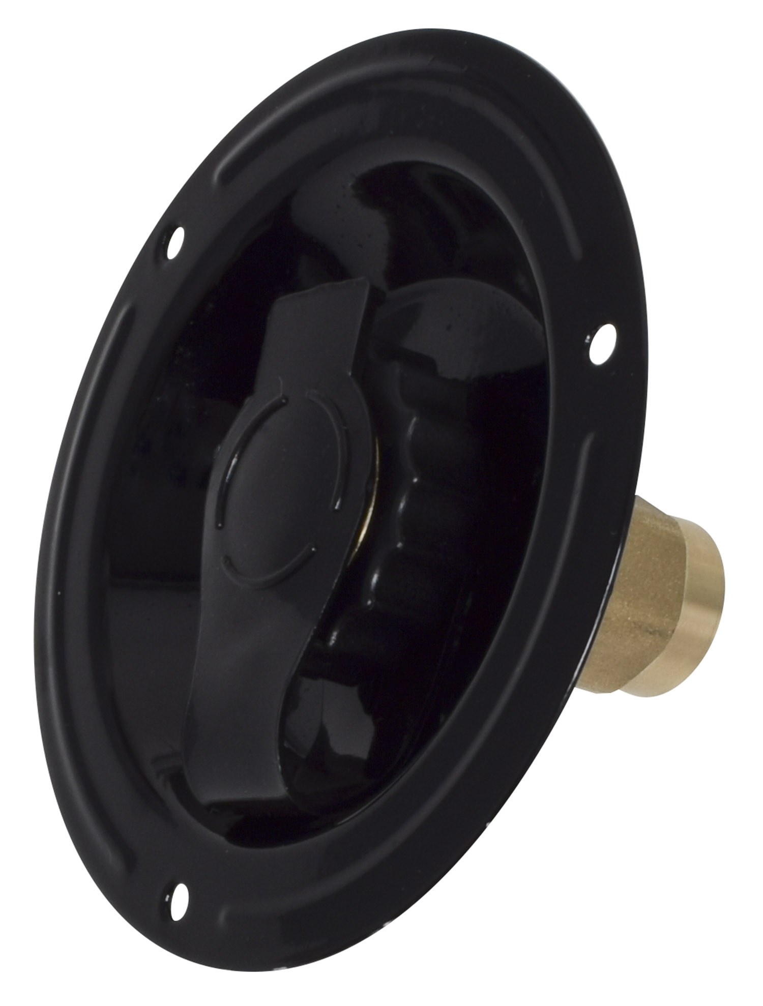 Water Inlet, Recessed Metal Flange, FPT, Black, Bulk